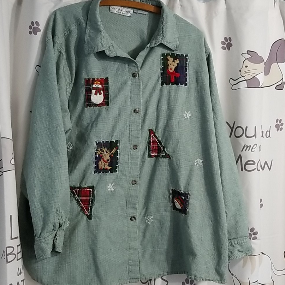 Vintage Christmas blouse xl